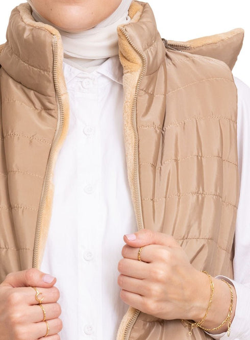 Mocha L - Cut Double Face Jacket - Khotwh